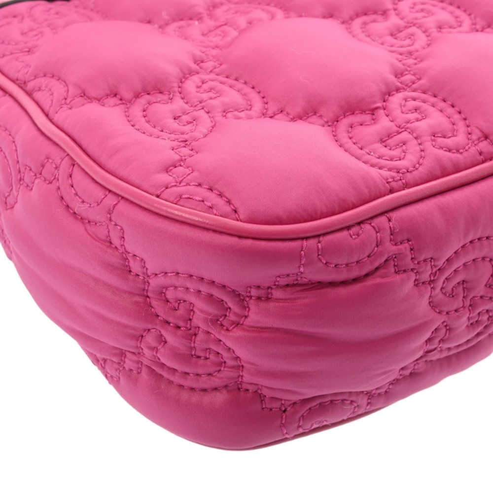 GUCCI GG Matelasse Pink Nylon/Leather Shoulder Bag - Picture 6 of 13